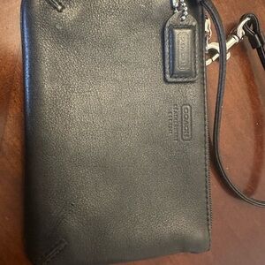 Coach Black Leather Wristlet